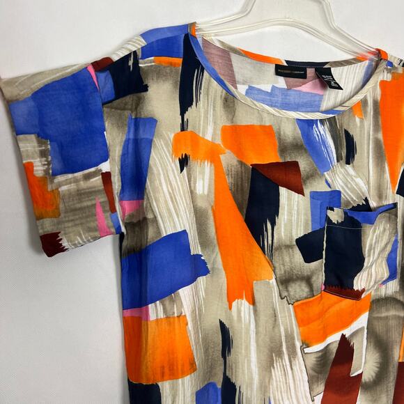 New York & Company Womens Dress Medium Shift Painter Colorful Artsy Summer Boho - Picture 6 of 10